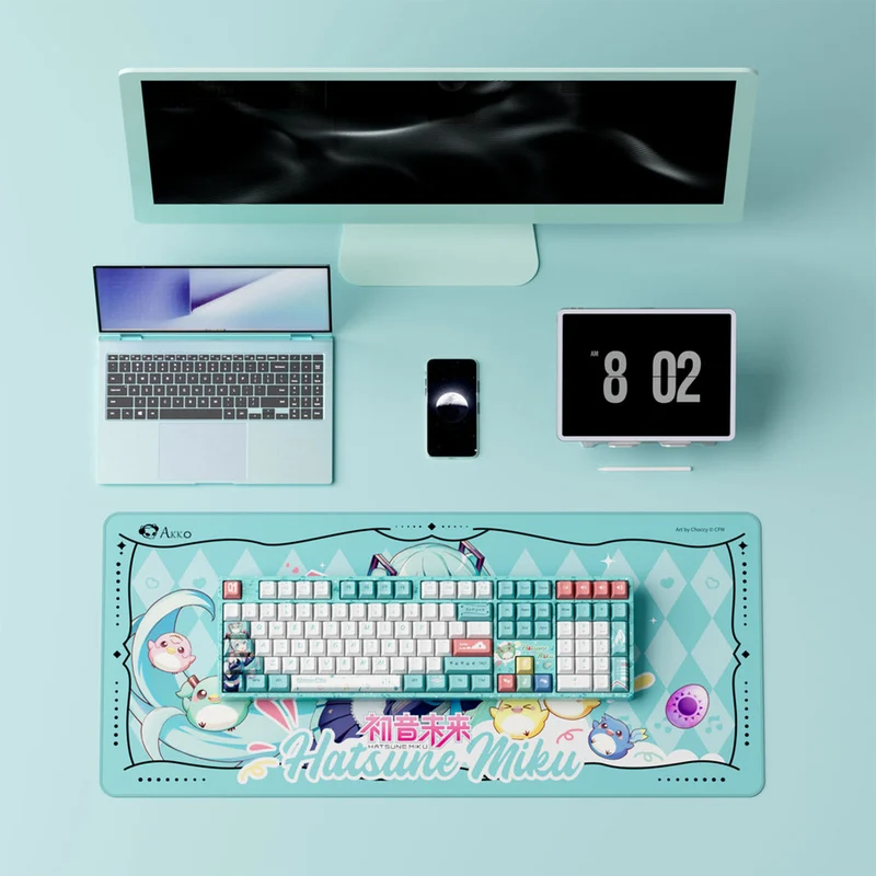 Akko Hatsune Miku 5108B Plus Multi-Mode RGB Hot-Swappable Mechanical Keyboard (Akko V3 Piano Pro Switch, Akko Creamy Cyan Switch)
