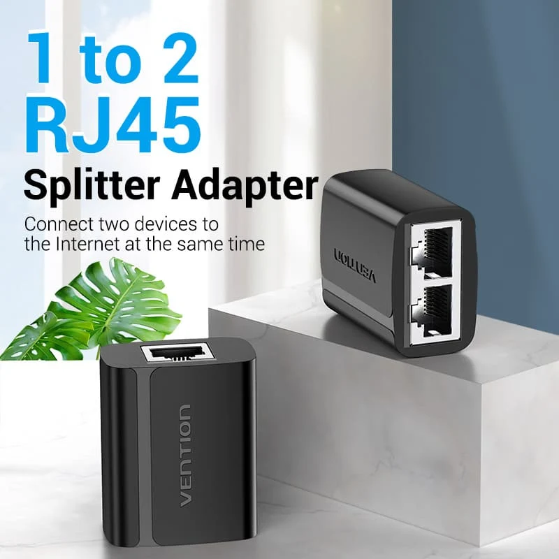 Vention RJ45 PVC Type Splitter Adapter (Black) (IPTB0)