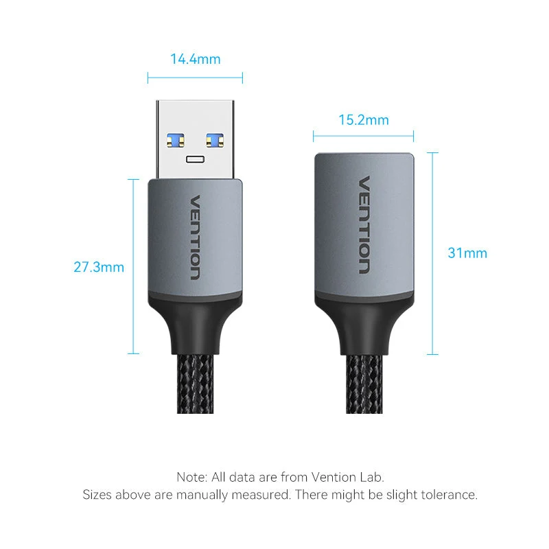 Vention USB 3.0 Extension Cable - (1M, 3M) (CBLHF, CBLHI)