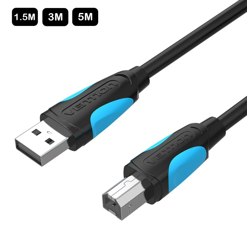 Vention USB 2.0 Type-A Male to Type-B Male Printer Cable - (1.5M, 3M, 5M) (VAS-A16-B150, VAS-A16-B300, VAS-A16-B500)
