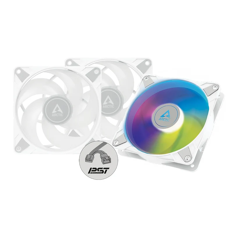Arctic P12 PWM PST A-RGB Semi-Passive 120mm PWM Fan With Cable Splitter (White) (3-Pack) (ACFAN00258A)