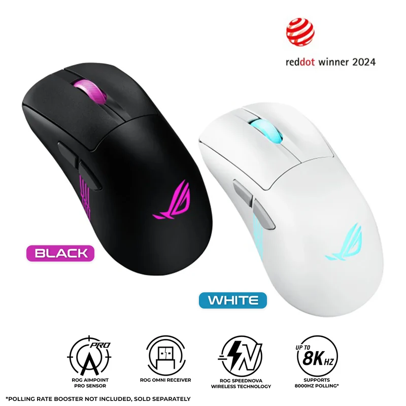 Asus ROG P722 KERIS II Origin Wireless Gaming Mouse (Black, White)