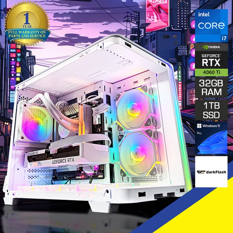 Aurora L285M White Desktop Gaming PC | Intel i7 12700F | 32GB RAM | 1TB SSD | RTX 4060 Ti | Windows 11 Pro