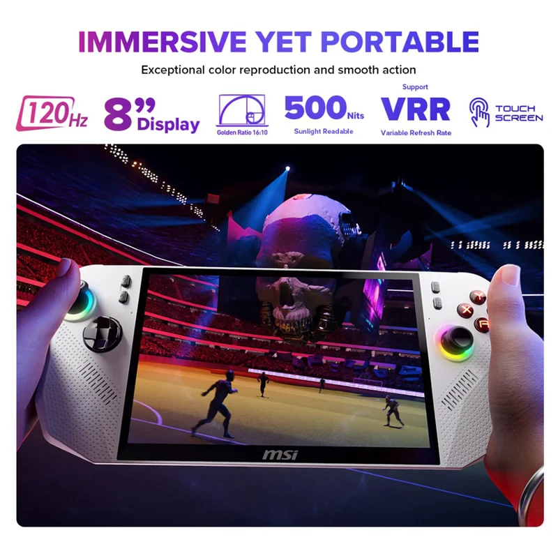 MSI Claw A8 BZ2EM-022PH Handheld Gaming (Polar Tempest) | 8" FHD+ (1920x1200) 120Hz Touchscreen | Ryzen Z2 Extreme | 24GB RAM | 1TB SSD | AMD Radeon Graphics | Windows 11 Home
