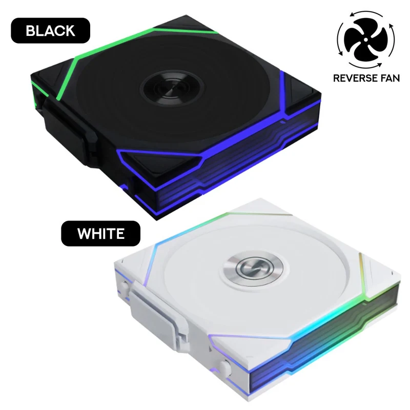 Lian Li Uni Fan TL Wireless 120mm Reverse Blade Revolutionary ARGB Single Fan (Black, White)