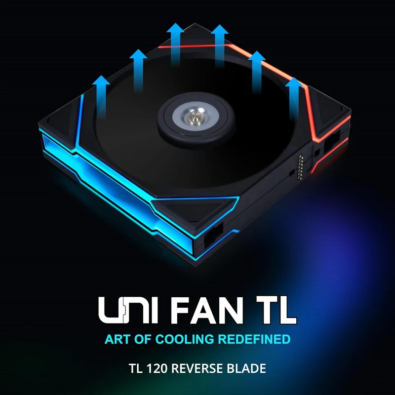 Lian Li Uni Fan TL Wireless 120mm Reverse Blade Revolutionary ARGB Single Fan (Black, White)