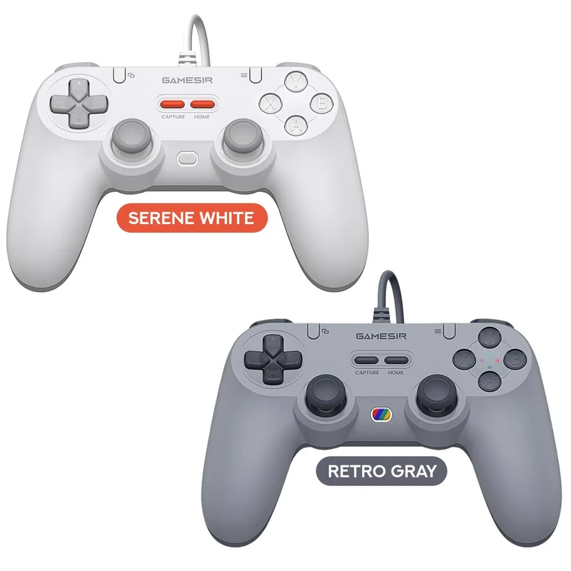 Gamesir T3 Lite Wired Game Controller (Serene White, Retro Gray)