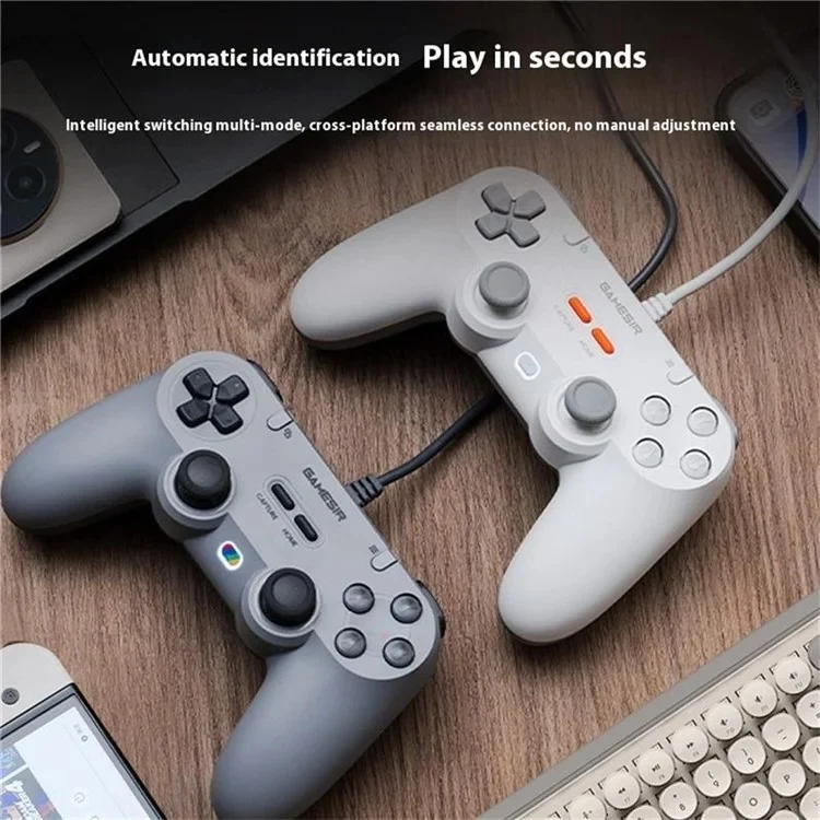 Gamesir T3 Lite Wired Game Controller (Serene White, Retro Gray)