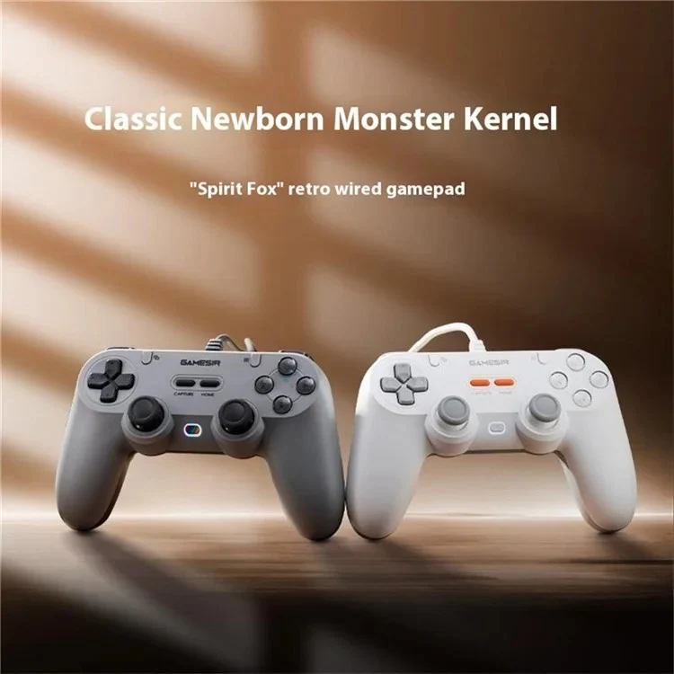 Gamesir T3 Lite Wired Game Controller (Serene White, Retro Gray)