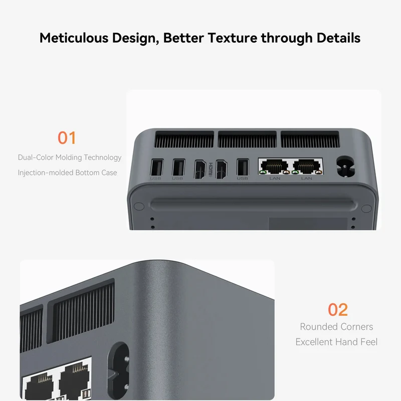 Beelink EQR6-LP AMD Ryzen 7 6800U Processor (24GB RAM+500GB SSD | 32GB RAM+1TB SSD) Windows 11 Pro Mini PC (Milky Grey)