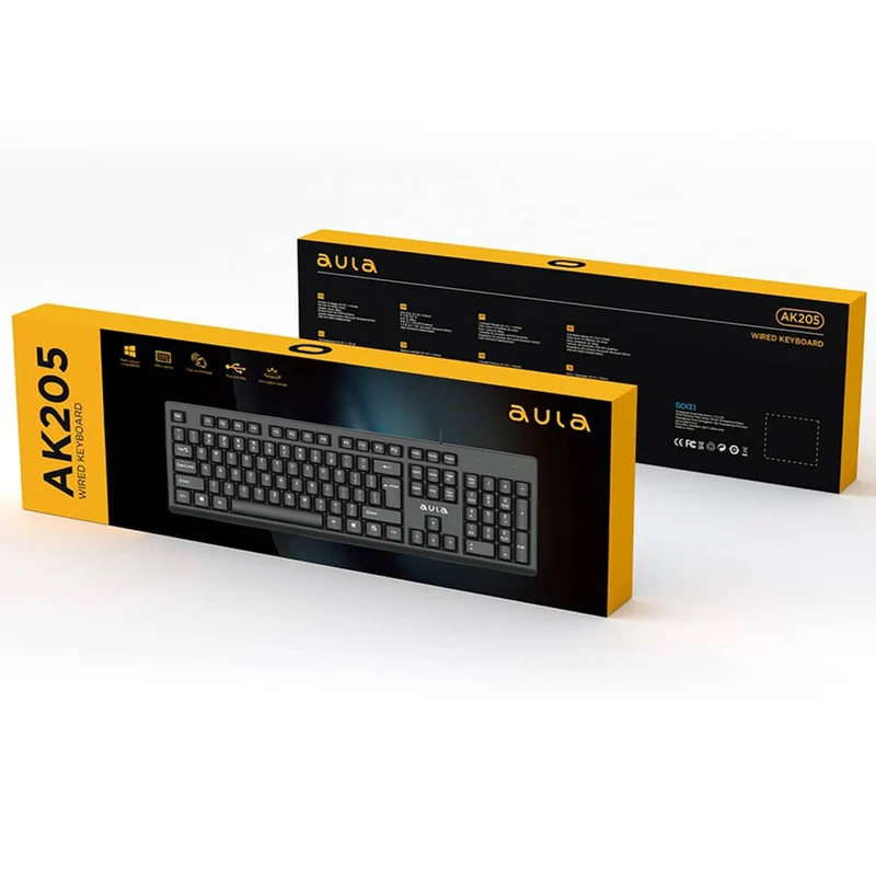 Aula AK205 Full-Sized Wired Keyboard (Black)