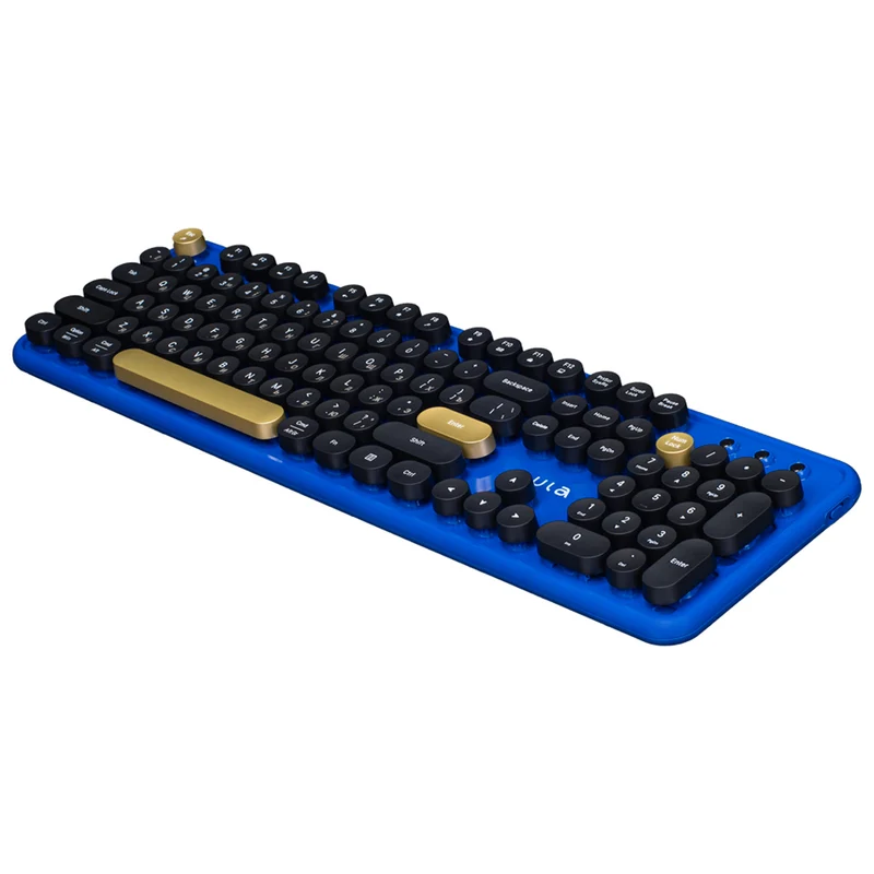 Aula AC306 Retro Round Wireless Keyboard & Mouse Combo (Royal Blue/Black)