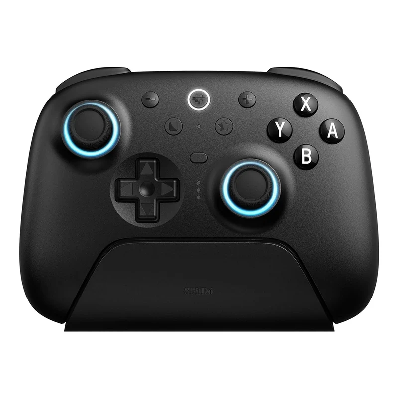 8BitDo Ultimate 2 Bluetooth Controller with TMR Joysticks, Switchable Hall Effect/ Tactile Triggers, Vibration & Motion Control, RGB Fire Ring with Charging Dock for Nintendo Switch/Windows PC/N-Switch Pro Controller (Black, White) (80ND)