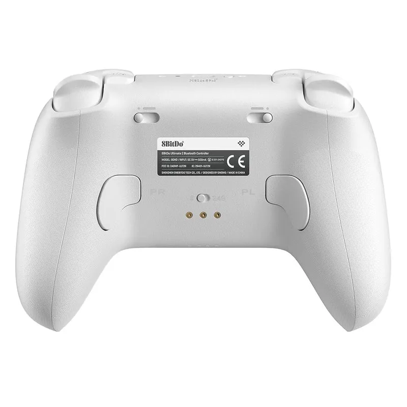 8BitDo Ultimate 2 Bluetooth Controller with TMR Joysticks, Switchable Hall Effect/ Tactile Triggers, Vibration & Motion Control, RGB Fire Ring with Charging Dock for Nintendo Switch/Windows PC/N-Switch Pro Controller (Black, White) (80ND)