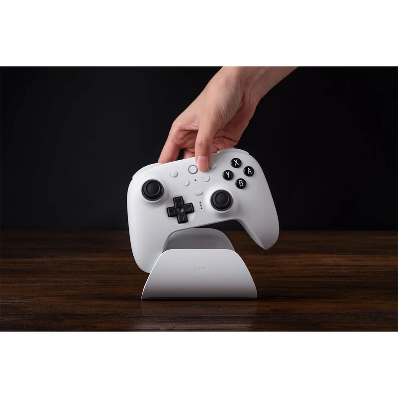 8BitDo Ultimate 2 Bluetooth Controller with TMR Joysticks, Switchable Hall Effect/ Tactile Triggers, Vibration & Motion Control, RGB Fire Ring with Charging Dock for Nintendo Switch/Windows PC/N-Switch Pro Controller (Black, White) (80ND)