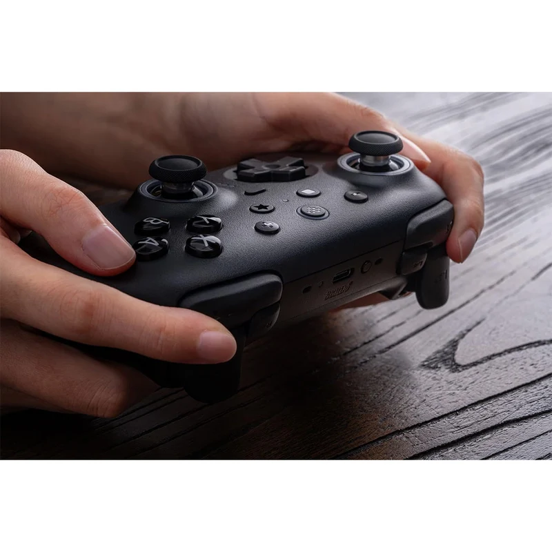 8BitDo Ultimate 2 Bluetooth Controller with TMR Joysticks, Switchable Hall Effect/ Tactile Triggers, Vibration & Motion Control, RGB Fire Ring with Charging Dock for Nintendo Switch/Windows PC/N-Switch Pro Controller (Black, White) (80ND)