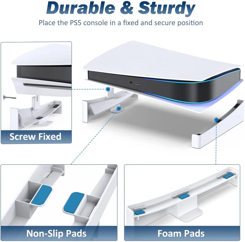 OIVO Horizontal Stand for PS5 Disc / PS5 Digital Edition (White) (IV-P5222)