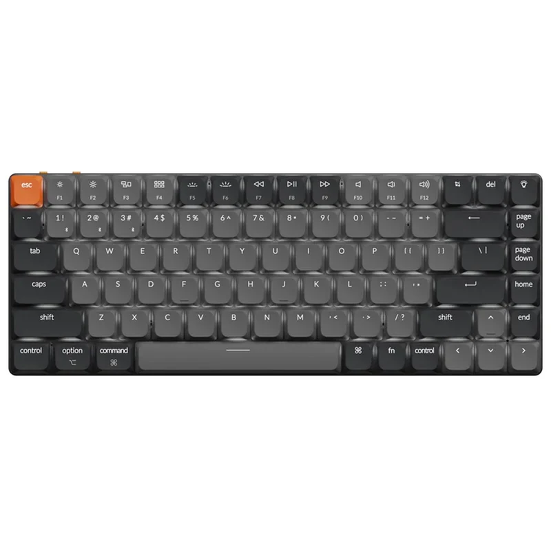 Keychron K3 QMK/VIA White Backlit Compact Wireless Mechanical Keyboard Version 3 - Black/Grey (Low Profile Gateron Mechanical Blue Switch) (K3X-A3)