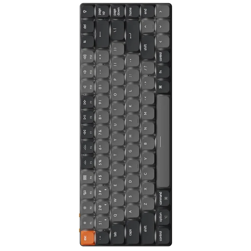 Keychron K3 QMK/VIA White Backlit Compact Wireless Mechanical Keyboard Version 3 - Black/Grey (Low Profile Gateron Mechanical Blue Switch) (K3X-A3)