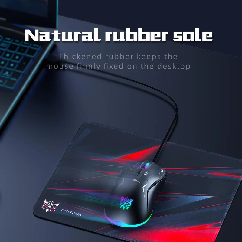 Onikuma TZ5006 5-in-1 RGB Wired Keyboard / Mouse/ Mouse Pad / Headset / Headset Stand Gaming Combo (Black)