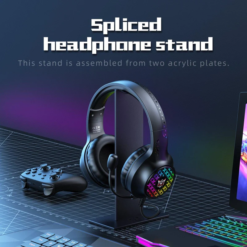 Onikuma TZ5006 5-in-1 RGB Wired Keyboard / Mouse/ Mouse Pad / Headset / Headset Stand Gaming Combo (Black)