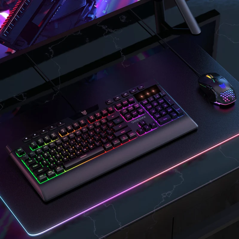 Onikuma G21 + CW902 RGB Wired Mechanical Keyboard Mouse Set (Black)