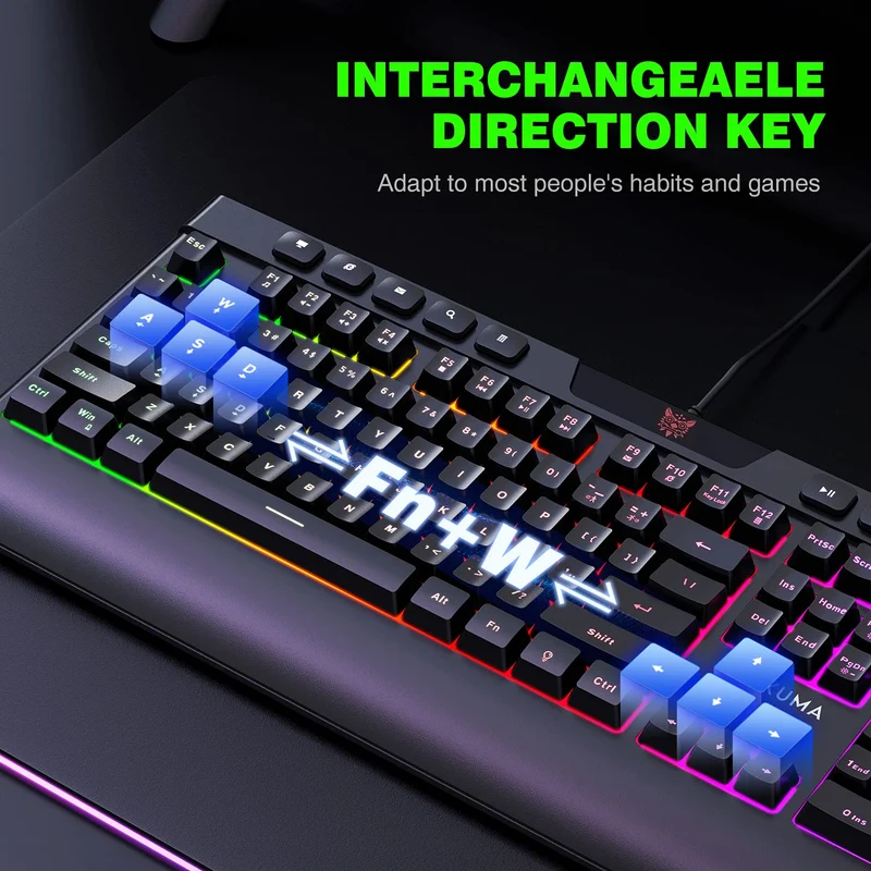 Onikuma G21 + CW902 RGB Wired Mechanical Keyboard Mouse Set (Black)
