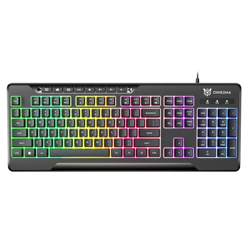 Onikuma G32 Matte Black Wired Gaming Keyboard With RGB Backlit Matte Key Caps