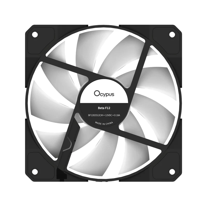 Ocypus Beta F12 ARGB Reverse Blade Cooling Fan (Black, White)