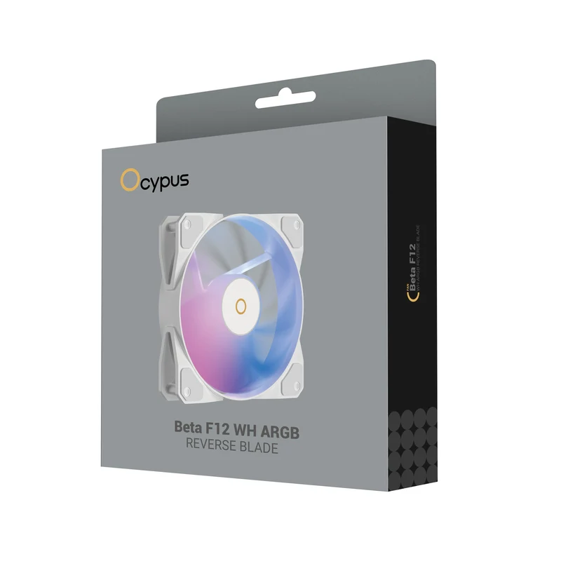 Ocypus Beta F12 ARGB Reverse Blade Cooling Fan (Black, White)