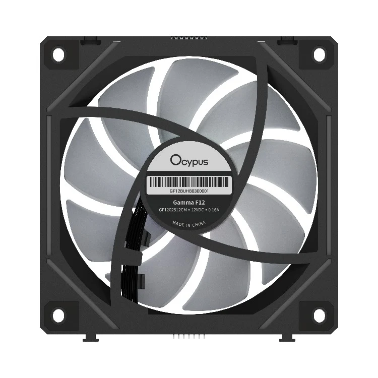 Ocypus Gamma F12 Uni ARGB Reverse Blade 3-in-1 Cooling Fan (Black, White)