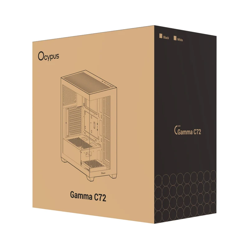 Ocypus Gamma C72 Mid Tower ATX PC Case (Black, White)