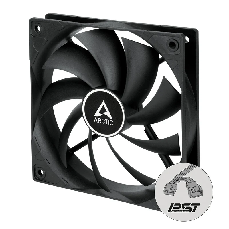 Arctic F12 PWM PST CO 120mm PWM with PST Case Fan for Continuous Operation (Black) (ACFAN00210A)