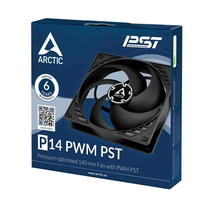 Arctic P14 PWM PST Pressure-Optimised 140mm Single Fan with PWM PST (Black) (ACFAN00125A)