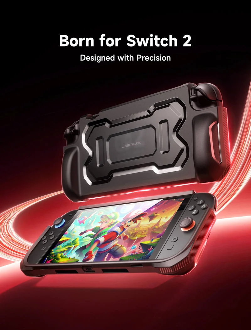 JSAUX Ergonomic Battle Armor Protective Case for Nintendo Switch 2 (Black) (PC0118)