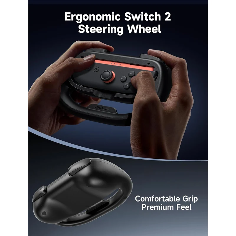 JSAUX Racing Steering Wheel 2-Pack for Nintendo Switch 2 (Black) (GP0403)
