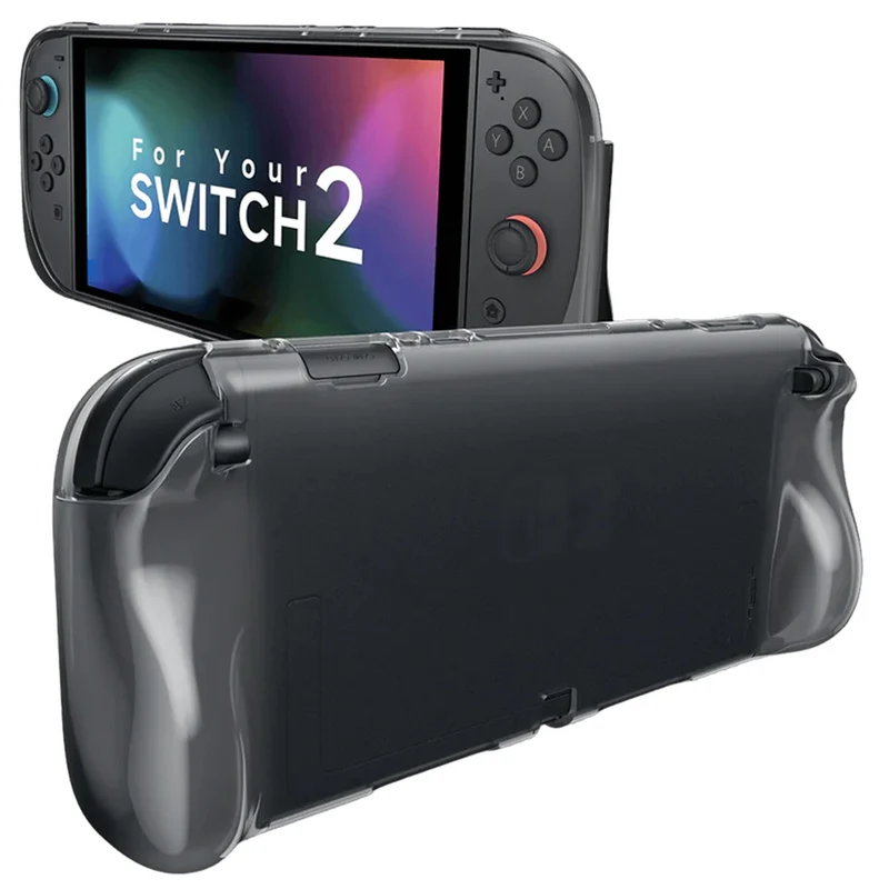 JSAUX Integrated Soft TPU Protective Case for Nintendo Switch 2 (Transparent Black, Transparent) (PC0115)