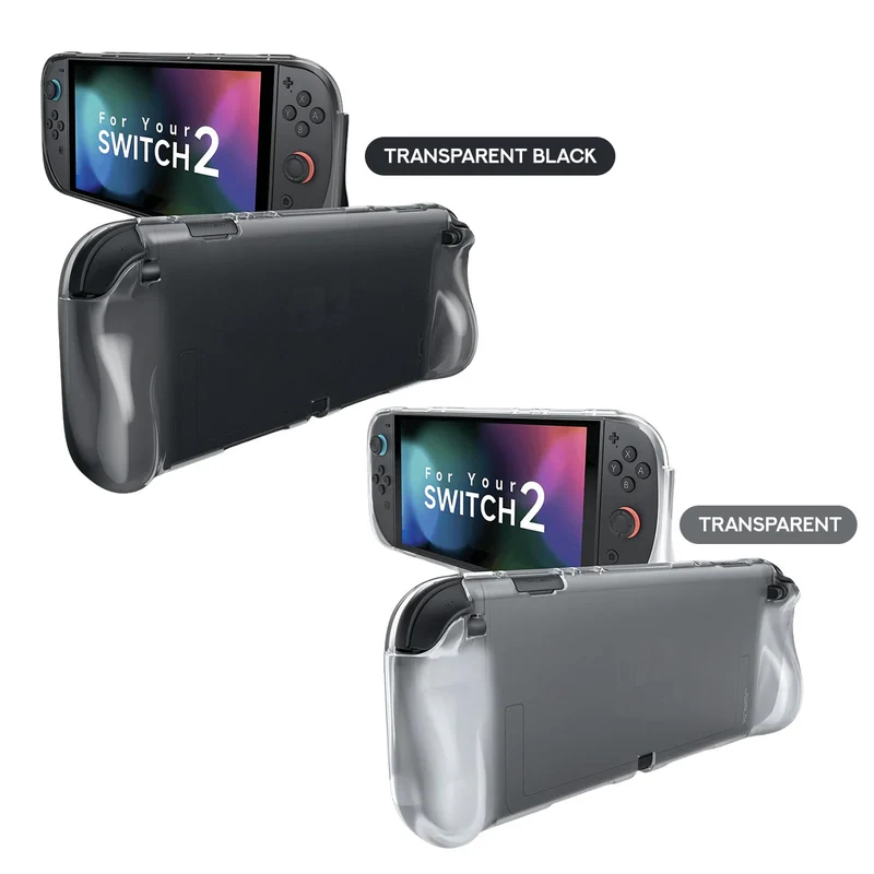 JSAUX Integrated Soft TPU Protective Case for Nintendo Switch 2 (Transparent Black, Transparent) (PC0115)