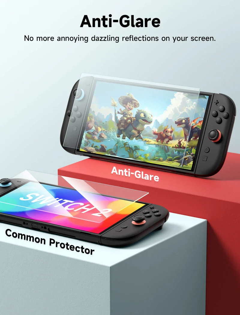 JSAUX Ultra Clear Anti-Glare Matte Tempered Glass Screen Protector 2-Pack for Nintendo Switch 2 (GP0124)