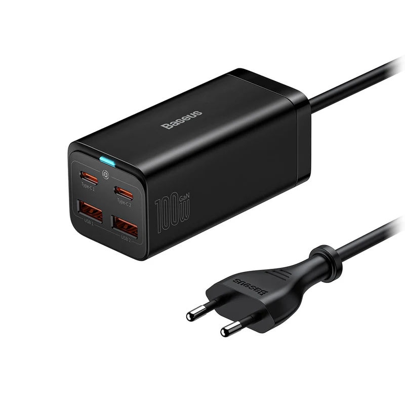 Baseus GaN3 Pro Desktop Fast Charger 2U+2C 100W (Black) (CCGP000101)