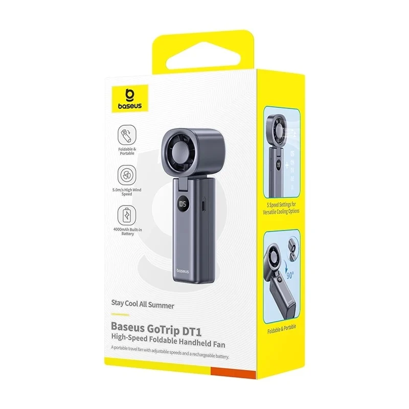 Baseus GoTrip DT1 High-Speed Foldable Handheld Fan (Space Grey) (C10272301813-00)