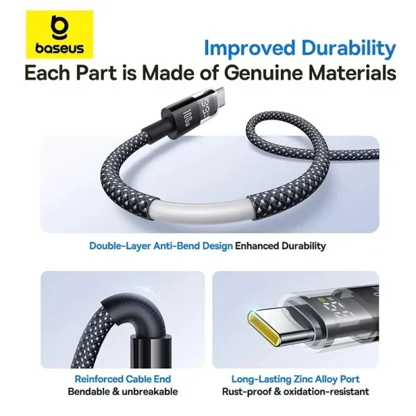 Baseus Display II Fast Charging Data Cable USB-C to USB-C 100W 2M (Cosmic Black) (P10382702121-01)