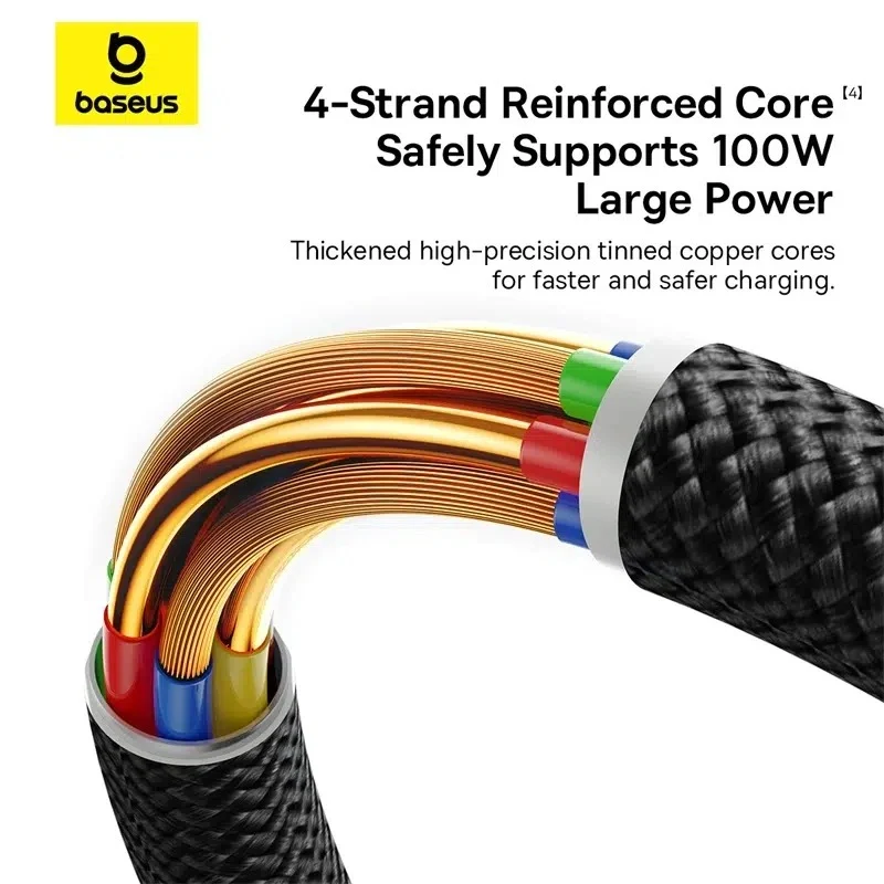 Baseus Dura Series Fast Charging Cable USB-C to USB-C 100W 2M (Gold/Black) (P10377803U01-02)