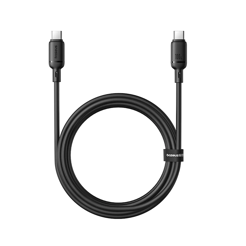 Baseus Silky Series Fast Charging Cable USB-C to USB-C 100W (1M, 2M) (Cluster Black)