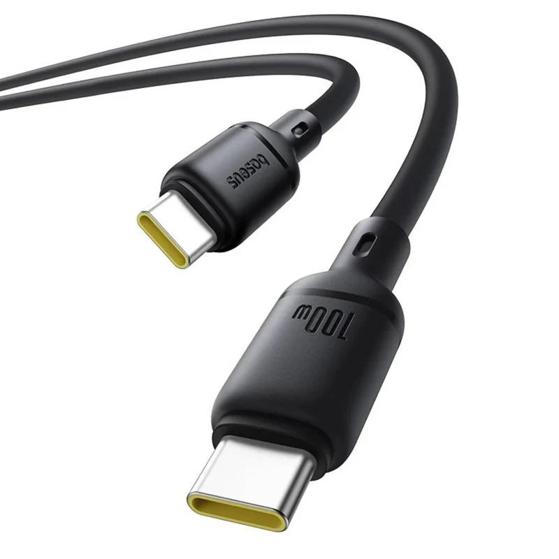 Baseus Silky Series Fast Charging Cable USB-C to USB-C 100W (1M, 2M) (Cluster Black)
