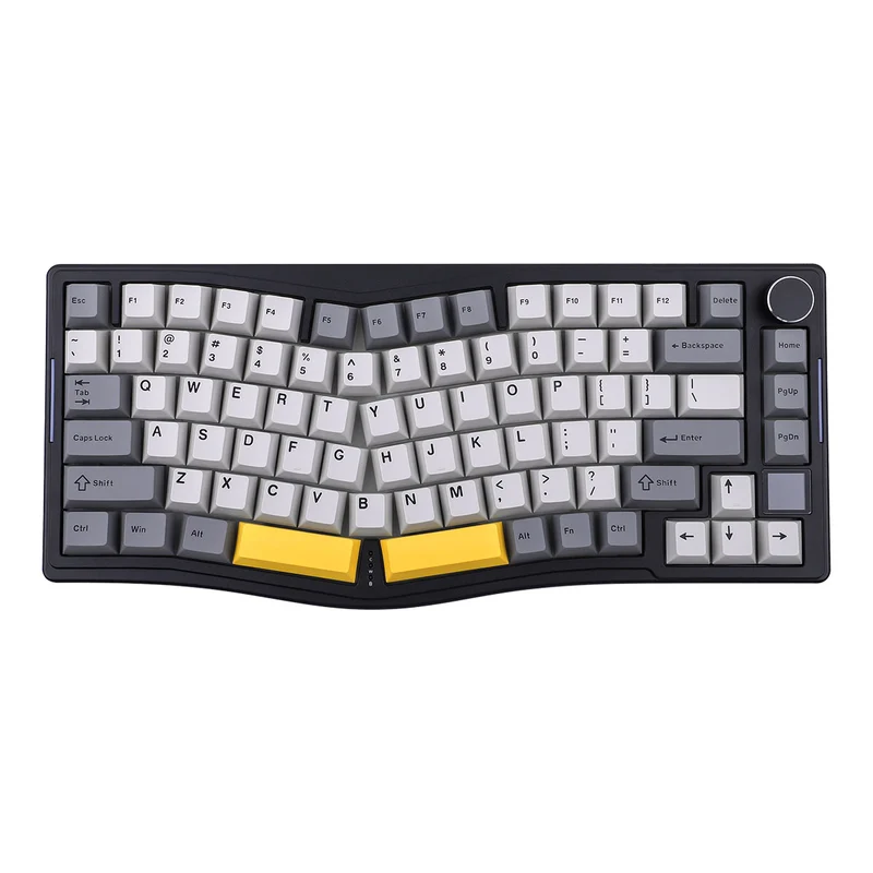 Ajazz AKS075 RGB Tri-Mode 75% Keys Hotswappable Mechanical Keyboard with Screen (Black/Gray/Yellow) (Gift Switch)