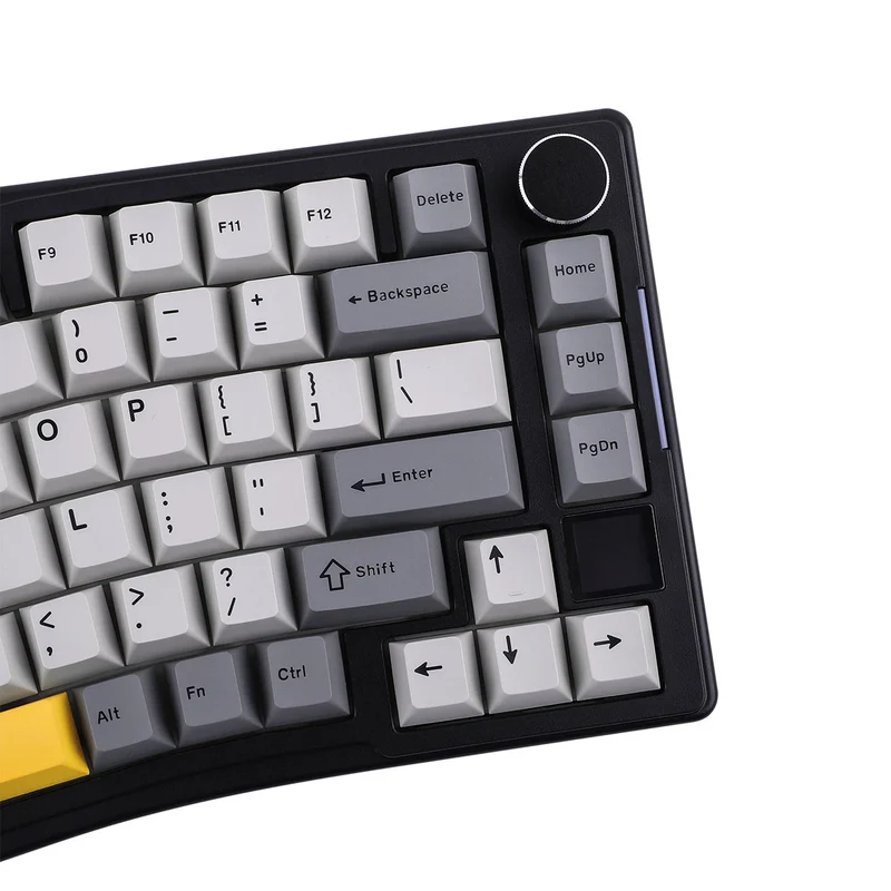 Ajazz AKS075 RGB Tri-Mode 75% Keys Hotswappable Mechanical Keyboard with Screen (Black/Gray/Yellow) (Gift Switch)