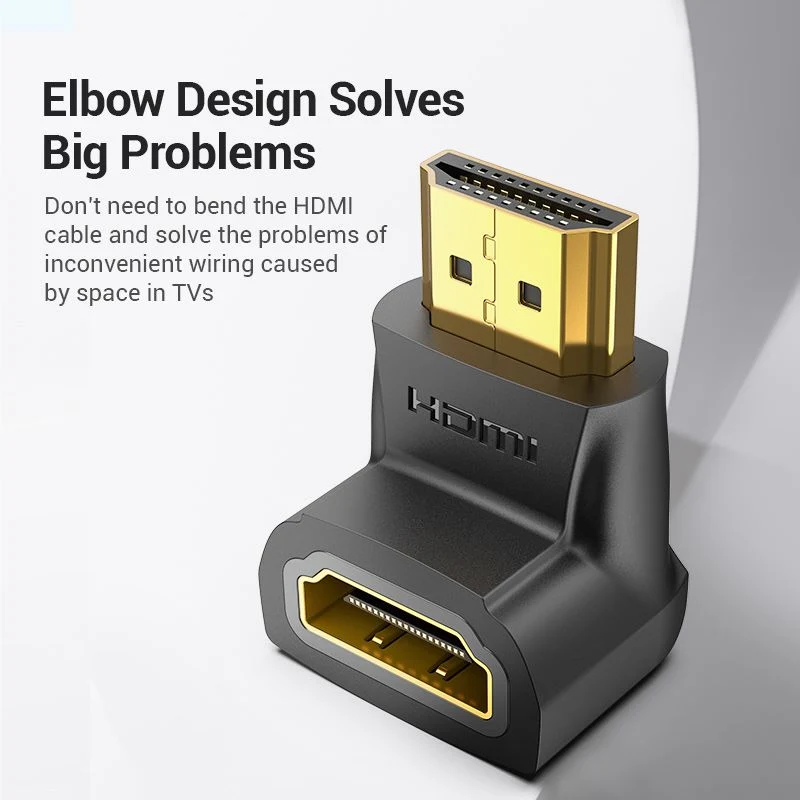 Vention HDMI 90 Degree Male to Female Adapter (Black) (AIOB0)