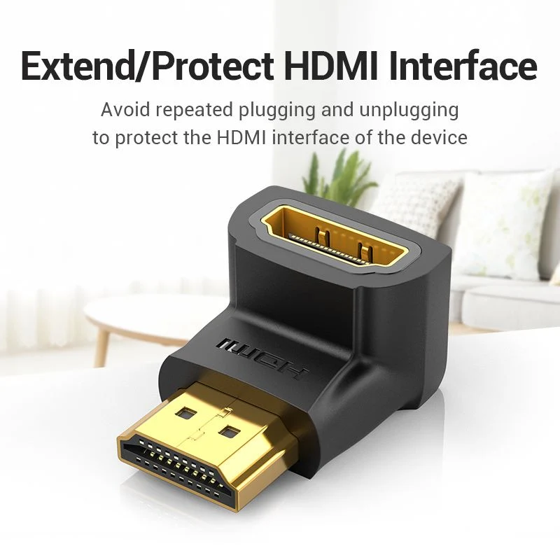 Vention HDMI 90 Degree Male to Female Adapter (Black) (AIOB0)