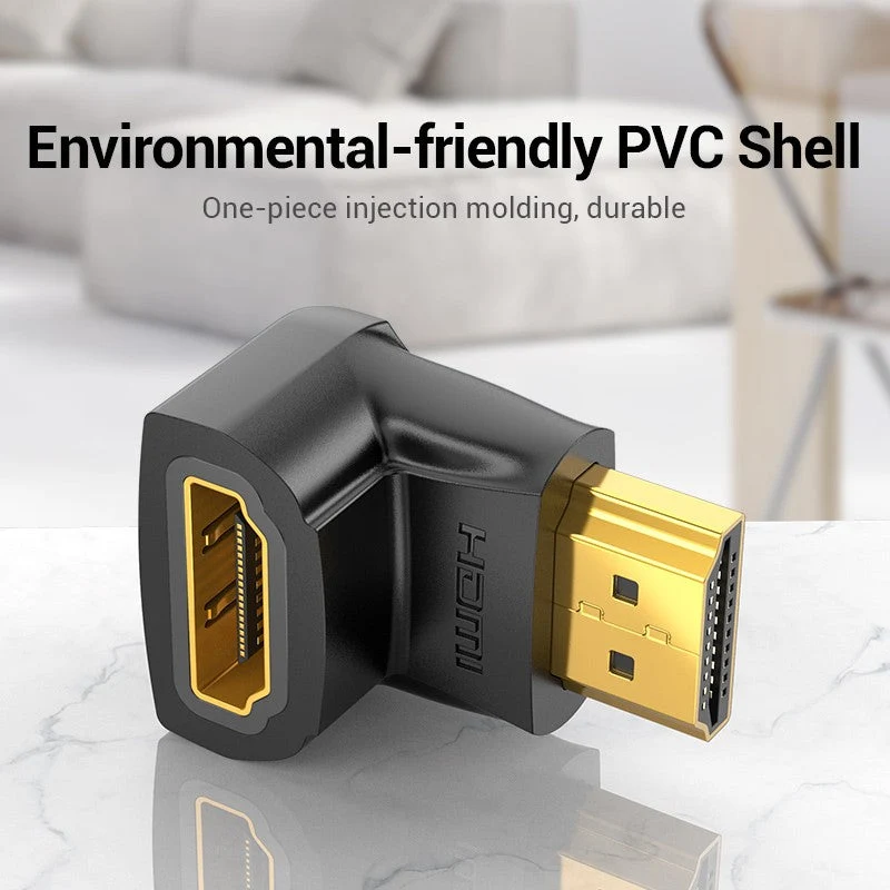Vention HDMI 90 Degree Male to Female Adapter (Black) (AIOB0)
